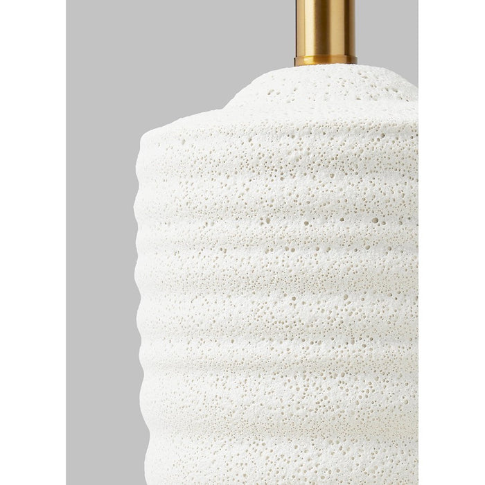 Visual Comfort Studio Wavel/1-Lt Table Lamp, Porous WH/WH Linen