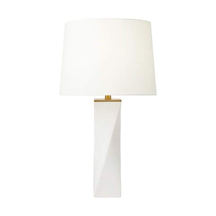 Visual Comfort Studio Lagos 1-Lt Table Lamp, WH Leather/WH Linen