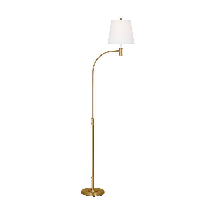 Visual Comfort Studio Belmont 1-Lt XL Floor Lamp, Brass/White - CT1241BBS1