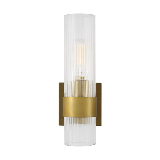 Visual Comfort Studio Geneva 1 Light Sconce, Burnished Brass/Clear - CV1021BBS