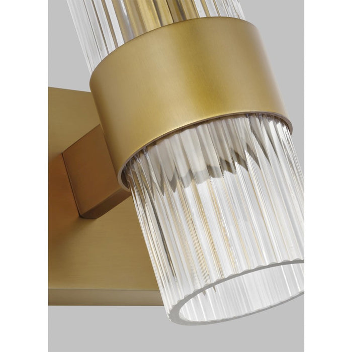 Visual Comfort Studio Geneva 1 Light Sconce, Burnished Brass/Clear