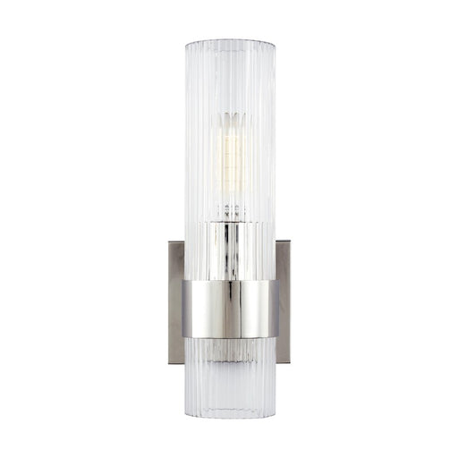 Visual Comfort Studio Geneva 1 Light Sconce, Polished Nickel/Clear - CV1021PN