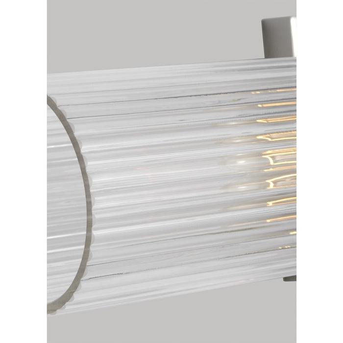 Visual Comfort Studio Geneva 2-Lt Linear Sconce, Pol Nickel/Clear