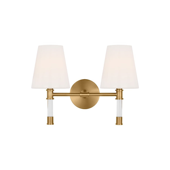 Visual Comfort Studio Hanover 2 Light Vanity, Burnished Brass/Milk - CV1052BBS