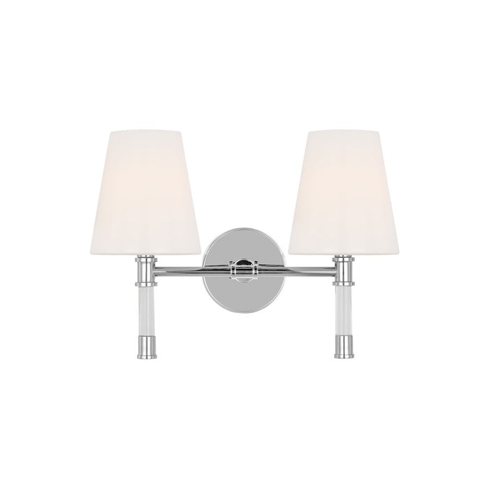 Visual Comfort Studio Hanover 2 Light Vanity, Polished Nickel/Milk - CV1052PN