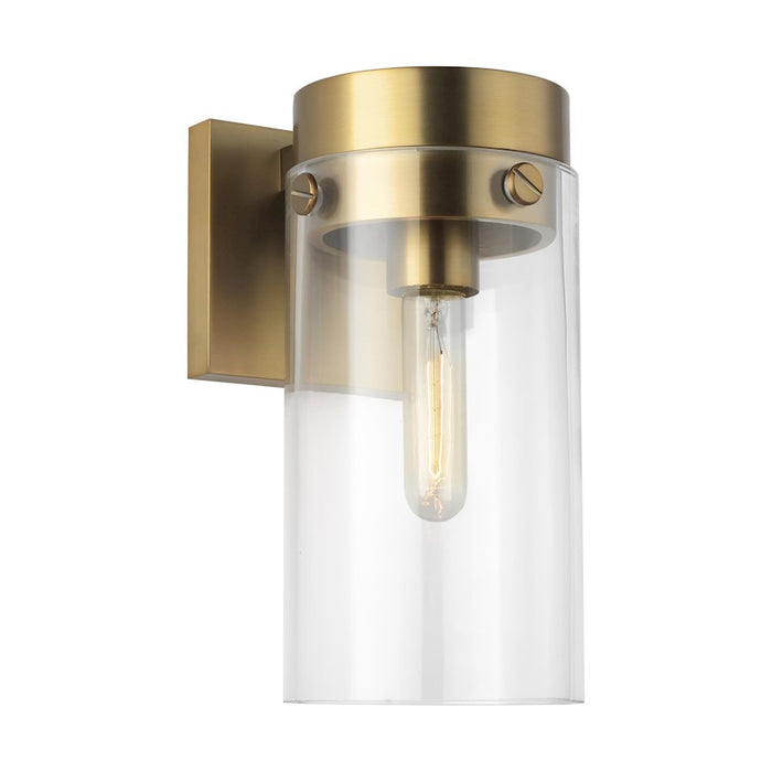 Visual Comfort Studio Garrett 1 Light Sconce, Burnished Brass/Clear