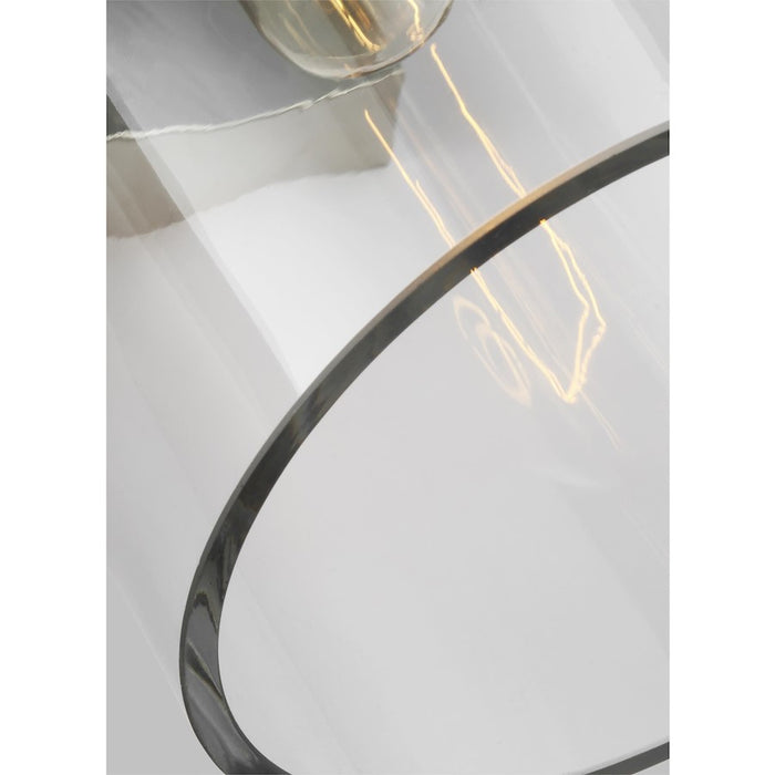 Visual Comfort Studio Garrett 1 Light Sconce, Polished Nickel/Clear