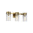 Visual Comfort Studio Garrett 3 Light Vanity, Burnished Brass/Clear