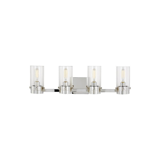 Visual Comfort Studio Garrett 4 Light Vanity, Polished Nickel/Clear - CW1004PN