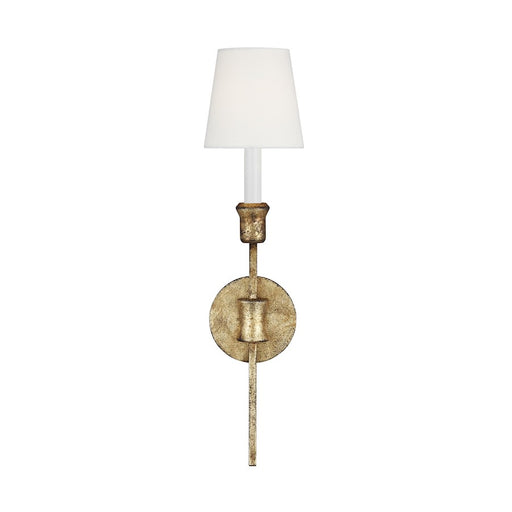 Visual Comfort Studio Westerly 1 Light Sconce, Ant Gild/White Linen - CW1031ADB