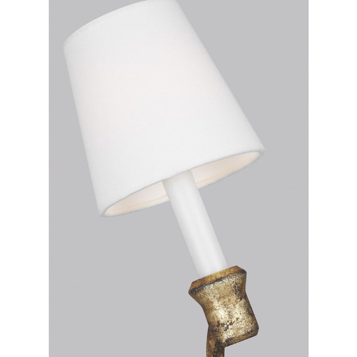 Visual Comfort Studio Westerly 1 Light Sconce, Ant Gild/White Linen