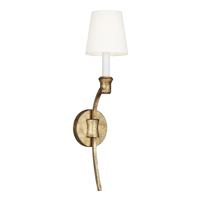 Visual Comfort Studio Westerly 1 Light Sconce, Ant Gild/White Linen