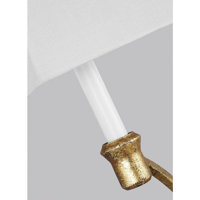 Visual Comfort Studio Westerly 2 Light Double Sconce, Ant Gild/White