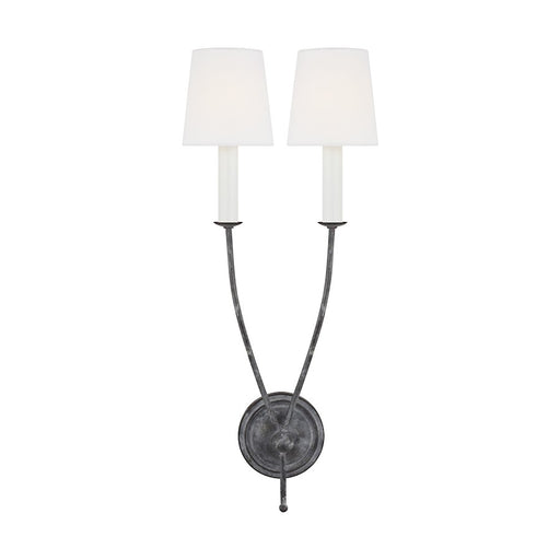 Visual Comfort Studio Richmond 2-Lt Double Sconce, Galv/White - CW1042WGV