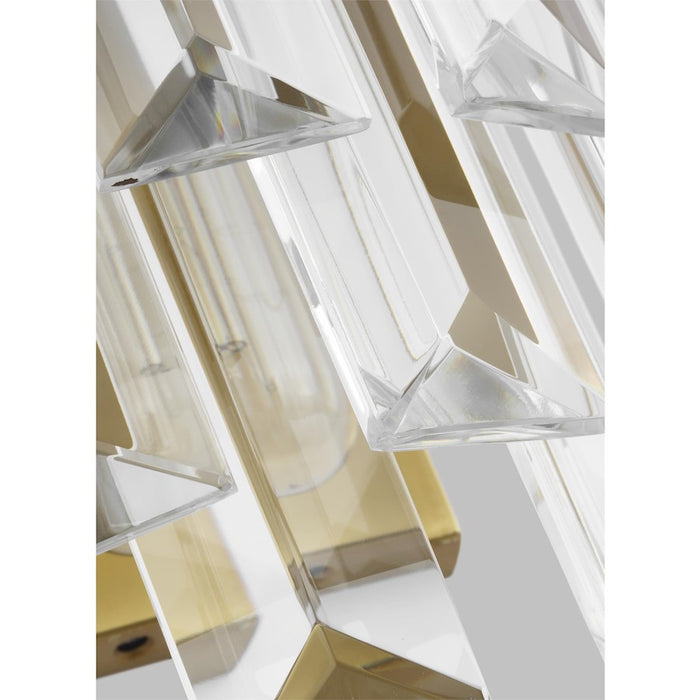 Visual Comfort Studio Arden 1 Light Sconce, Burnished Brass/Clear