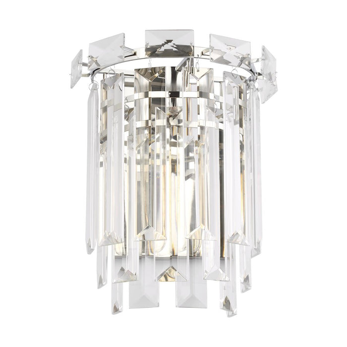 Visual Comfort Studio Arden 1 Light Sconce, Polished Nickel/Clear