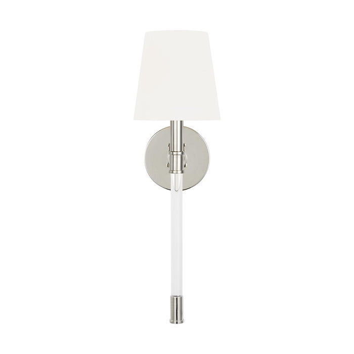 Visual Comfort Studio Hanover 1-Lt Sconce, Pol Nickel/White Linen - CW1081PN