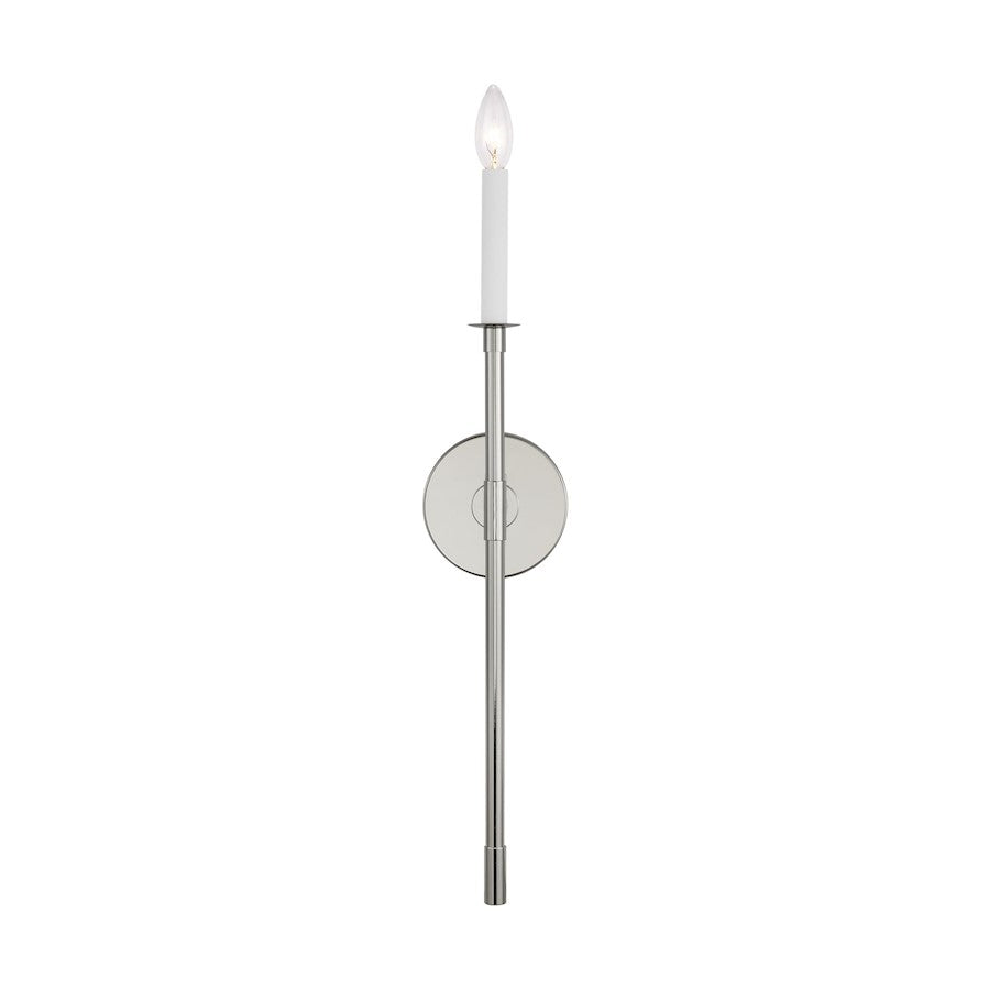 Visual Comfort Studio Bayview 1 Light Sconce, Polished Nickel - CW1091PN