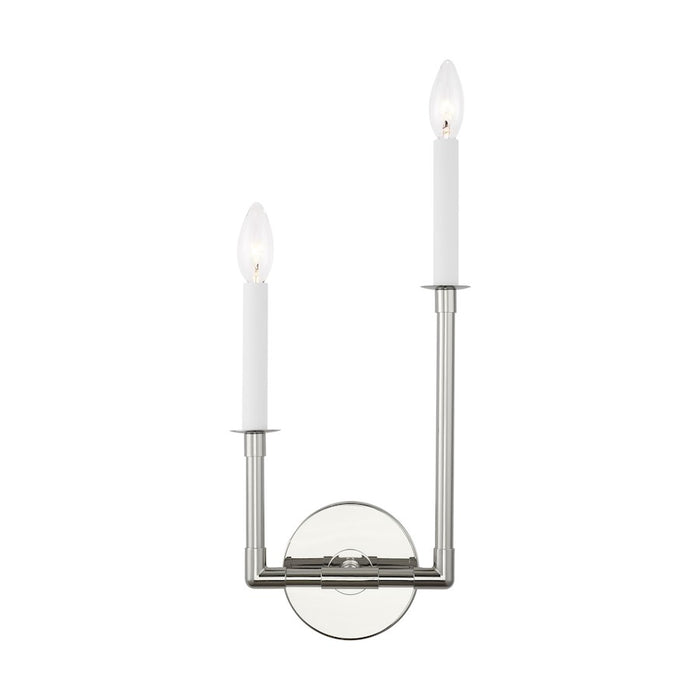 Visual Comfort Studio Bayview 2-Lt Double Right Sconce, Pol Nickel - CW1112PN