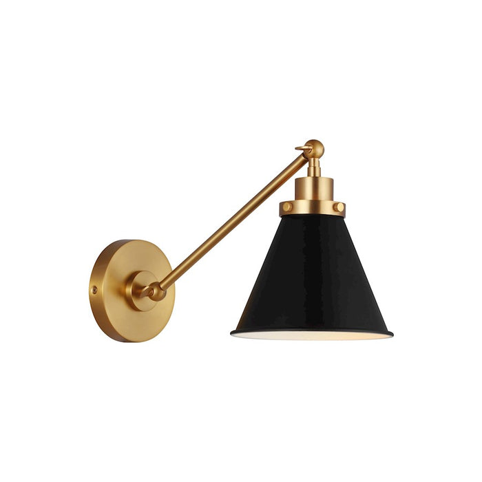 Visual Comfort Studio 1121 Wellfleet Single Arm Sconce, BK/BS