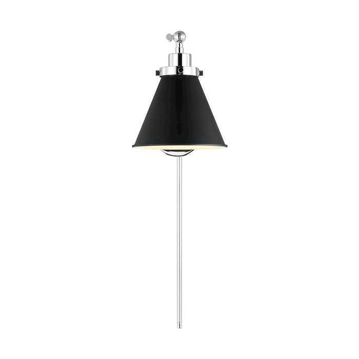 Visual Comfort Studio 1121 Wellfleet 1-Lt Single Arm Sconce, BK/NK