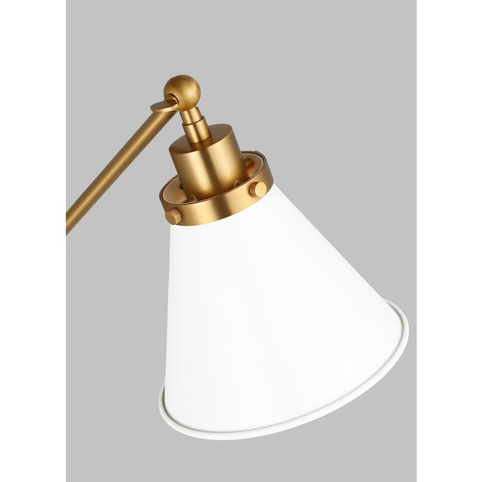 Visual Comfort Studio 1121 Wellfleet Single Arm Sconce, WH/BS