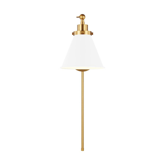 Visual Comfort Studio 1121 Wellfleet Single Arm Sconce, WH/BS