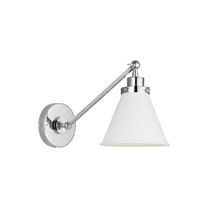 Visual Comfort Studio 1121 Wellfleet 1-Lt Single Arm Sconce, WH/NK