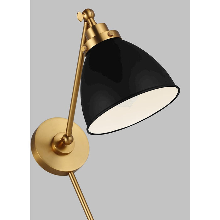 Visual Comfort Studio 1131 Wellfleet Single Arm Sconce, BK/BS