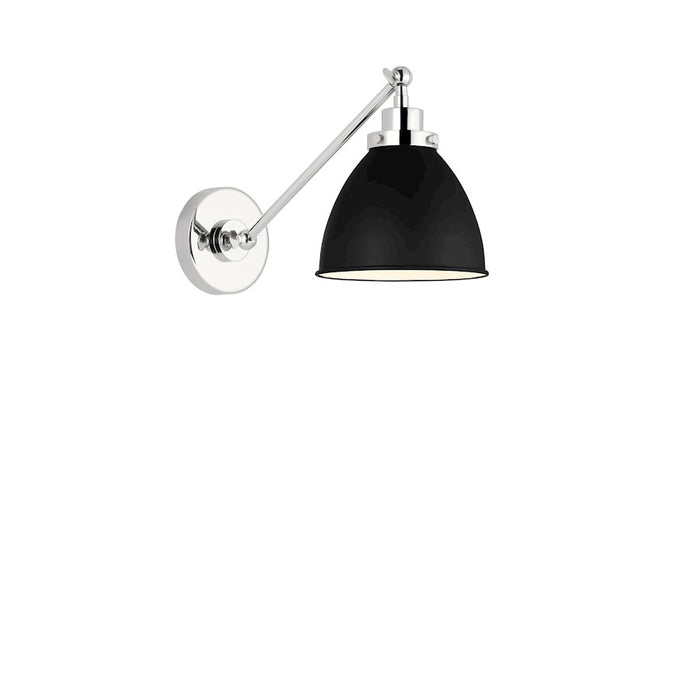 Visual Comfort Studio 1131 Wellfleet 1-Lt Single Arm Sconce, BK/NK