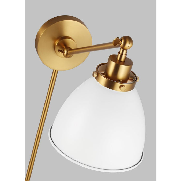 Visual Comfort Studio 1131 Wellfleet Single Arm Sconce, WH/BS