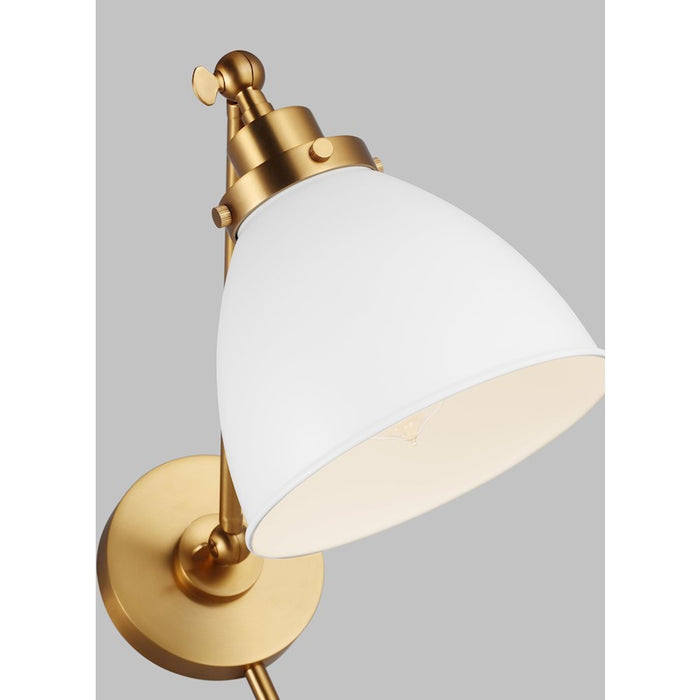 Visual Comfort Studio 1131 Wellfleet Single Arm Sconce, WH/BS