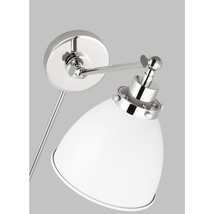 Visual Comfort Studio 1131 Wellfleet 1-Lt Single Arm Sconce, WH/NK