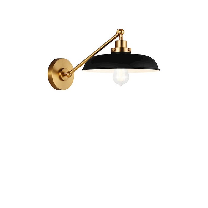 Visual Comfort Studio 1141 Wellfleet Single Arm Sconce, BK/BS