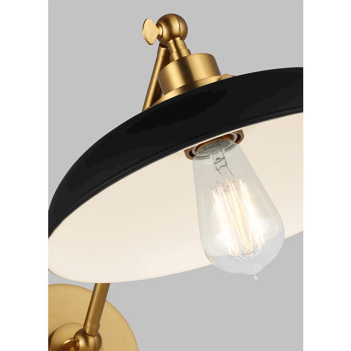 Visual Comfort Studio 1141 Wellfleet Single Arm Sconce, BK/BS