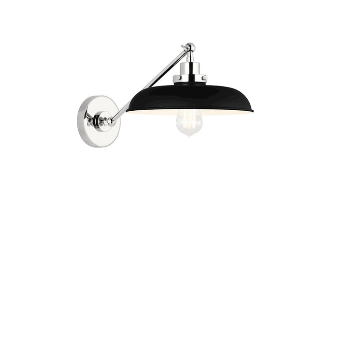 Visual Comfort Studio 1141 Wellfleet 1-Lt Single Arm Sconce, BK/NK