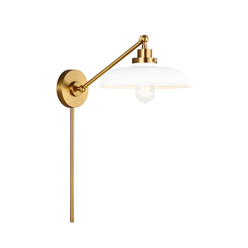 Visual Comfort Studio 1141 Wellfleet Single Arm Sconce, WH/BS