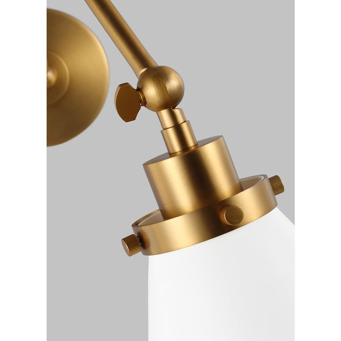 Visual Comfort Studio 1151 Wellfleet Double Arm Sconce, WH/BS