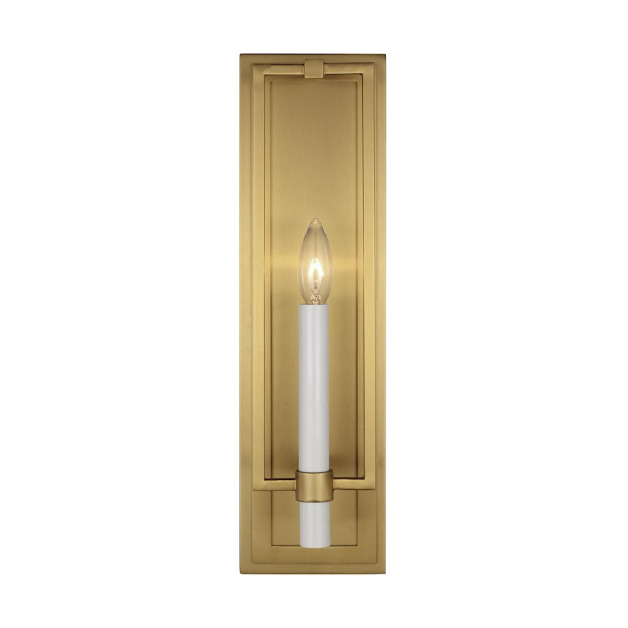 Visual Comfort Studio Marston 1 Light Tall Sconce, Burnished Brass - CW1241BBS