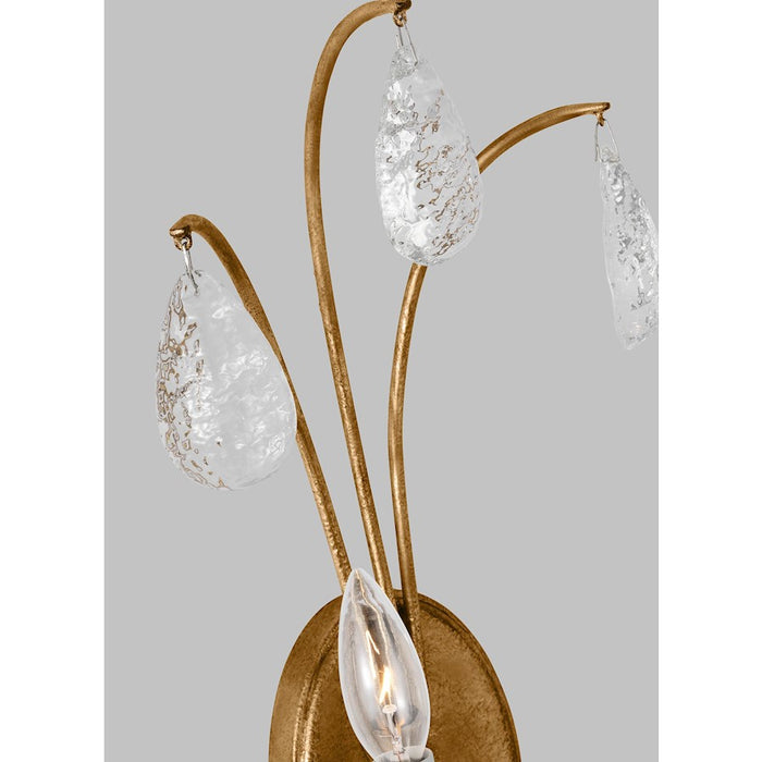 Visual Comfort Studio Shannon 2 Light Large Sconce, Ant Gild/Crystal