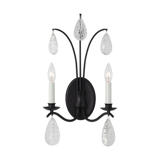 Visual Comfort Studio Shannon 2 Light Large Sconce, Iron/Crystal - CW1292AI