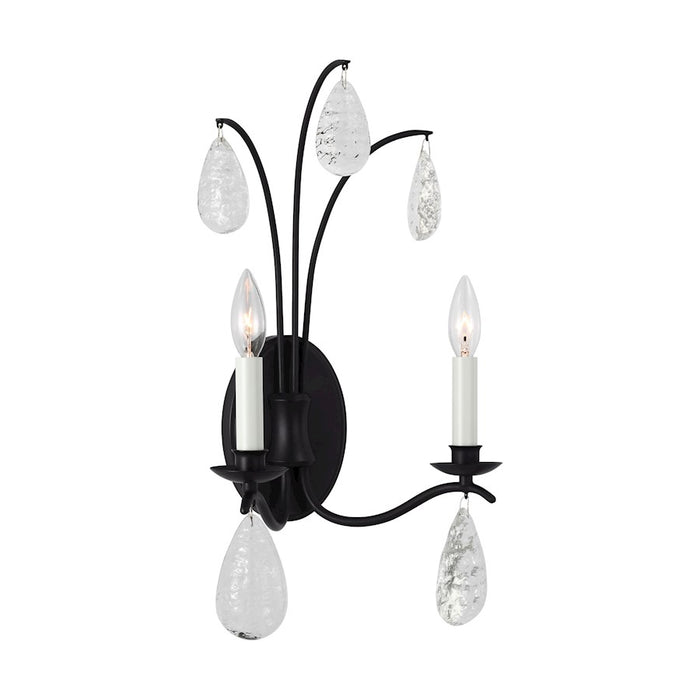 Visual Comfort Studio Shannon 2 Light Large Sconce, Iron/Crystal