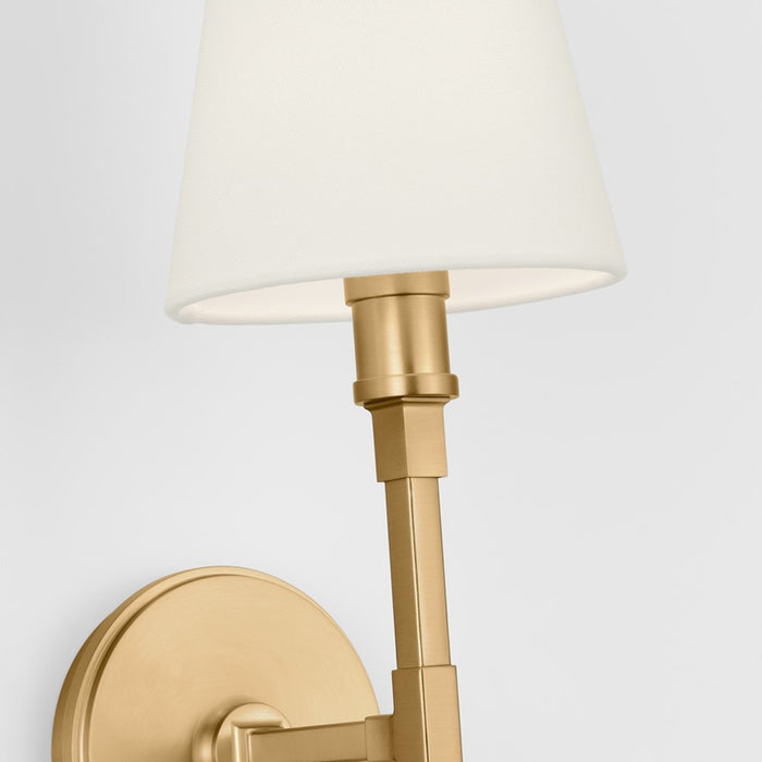 Visual Comfort Studio Perth 1Lt Wall Sconce, Brass/White Linen