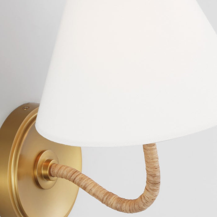Visual Comfort Studio Laguna 1Lt Wall Sconce, Brass/White Linen