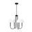 Visual Comfort Studio Porteau 5-Lt Med Chandelier, BK/WH Linen - DJC1024MBK