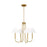 Visual Comfort Studio Porteau 5-Lt Med Chandelier, Sat Brass/White - DJC1024SB