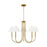 Visual Comfort Studio Porteau 6-Lt Large Chandelier, Sat Brass/White - DJC1035SB