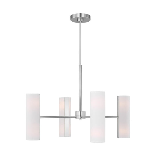 Visual Comfort Studio Capalino 8-Lt LG Chandelier, Brushed Steel/WH - DJC1058BS