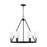 Visual Comfort Studio Egmont 6-Lt Large Chandelier, BK/WH Linen - DJC1086MBK