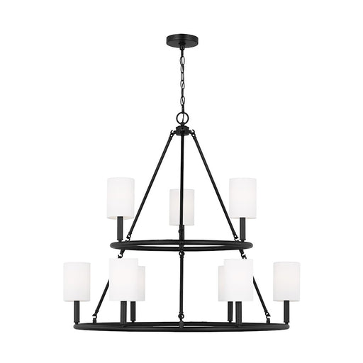 Visual Comfort Studio Egmont 9-Lt XL Chandelier, Black/White - DJC1099MBK